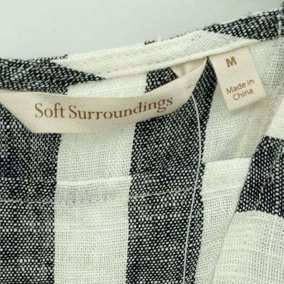 NWT Soft Surroundings Striped Linen-Blend Cold Shoulder Sunset Tunic Top M - Picture 4 of 16